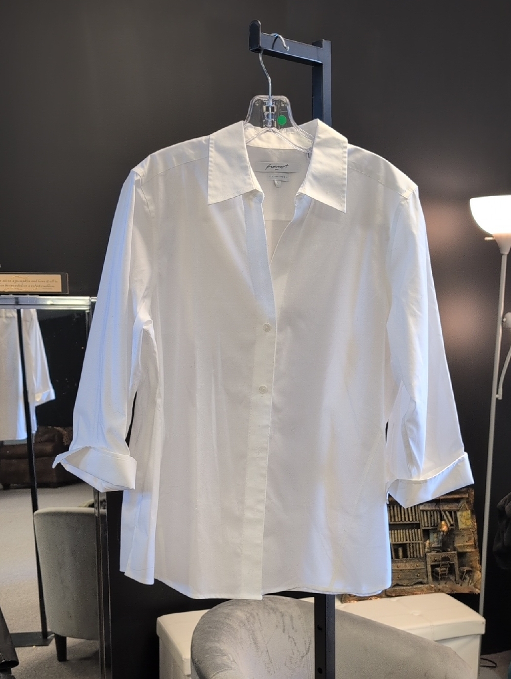 Foxcroft White Non-Iron Stretch Button Shirt